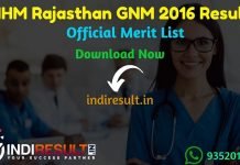 NHM Rajasthan GNM 2016 Result - The Rajswasthya release results of NRHM Rajasthan GNM 2016 Nerit List. As per the latest result notice of Rajasthan Swasthya Vibhag GNM Result 2016 released on 12 October 2019. Candidates can check result by name wise or registration number.