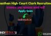 Rajasthan High Court Clerk Recruitment 2019,Clerk Vacancy In Rajasthan High Court,HCRAJ Clerk Recruitment,Rajasthan High Court Clerk Notification,hcraj.nic