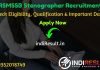 RSMSSB Stenographer Recruitment 2020 - Check RSMSSB Rajasthan Stenographger Notification, Notification, Eligibility Criteria, Age Limit, Educational Qualification and selection process. Rajasthan Subordinate and Ministerial Services Selection Board RSMSSB will invite online application to fill 1111 vacancy of stenographer posts.