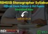 RSMSSB Stenographer Syllabus 2022 -Download Rajasthan Steno Syllabus pdf in Hindi/English. Get RSMSSB Steno Exam Pattern. Stenographer Syllabus in Hindi Pdf