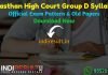 Rajasthan High Court Group D Syllabus 2020 - Check detailed Rajasthan High Court Group D Peon Class 4th, 4th Class Official Syllabus and Exam Pattern of written exam. Download HCRaj Group D Detailed Syllabus Pdf, Important Books & Old Papers Here.