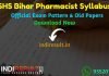 SHS Bihar Pharmacist Syllabus 2020 - Check detailed SHSB Pharmacist Syllabus & Exam Pattern. Download Bihar State Health Society Pharmacist Syllabus Pdf,