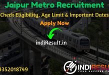 Jaipur Metro Recruitment 2020 - The Jaipur Metro Rail Corporation JMRC released recruitment notification of 39 Customer Relation Assistant, JE, Maintainer Posts. Check Latest Jaipur Metro Jobs Notification, Eligibility Criteria, Age Limit, Educational Qualification and selection process. This is a great opportunity for the applicants who are searching for Govt Jobs in Jaipur Metro.