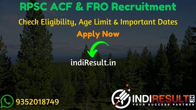 RPSC ACF & FRO Recruitment 2020 - Check RPSC Rajasthan ACF & Forest Range Officer Recruitment Notification, Eligibility Criteria, Age Limit, Educational Qualification and selection process. Rajasthan Public Service Commission RPSC invites online application to fill 204 vacancy of ACF & FRO posts. This is a great opportunity for the applicants who are searching for Govt Jobs in Rajasthan.