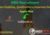 ISRO Recruitment 2020 - Check ISRO Latest Notification, Eligibility Criteria, Age Limit, Educational Qualification and selection process. Indian Space Research Organisation ISRO has invite online application to fill 182 vacancy of Technician, Fireman and Other Posts. This is a great opportunity for the applicants who are searching for Govt Jobs in ISRO.