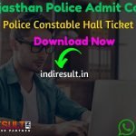 Rajasthan Police Constable Admit Card 2020 - Download Rajasthan Police Admit Card for written Exam 2020. Police Recruitment Board Rajasthan published Rajasthan Police Admit Card on official website policeuniversity.ac.in. As per notification Rajasthan Police Constable Exam Date is 06,07,08 November 2020.