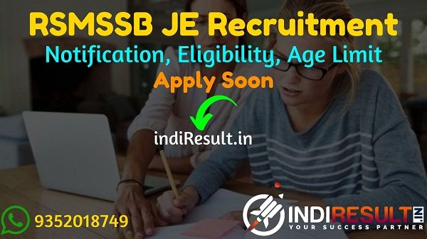 RSMSSB JE Recruitment 2022 -Apply RSMSSB 1092 Jr Engineer Civil, Mechanical, Electrical Vacancy Notification, Eligibility, Salary, Age Limit, Last Date.