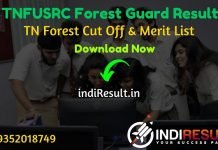 TNFUSRC Forest Guard Result 2020 – Download Tamil Nadu Forest Uniformed Services Recruitment Committee Forest Guard Result, Cutoff & Merit List 2020. The TNFUSRC will release result of TNFUSRC Forest Guard Exam in November 2020.