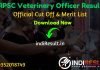 RPSC Veterinary Officer Result 2020 - Download RPSC VO Exam Result, Cutoff & Merit List 2020. The Result Date Of RPSC Veterinary Officer Exam 26 November 2020. This RPSC Veterinary Officer Exam Result 2020 can be accessed from RPSC’s official website