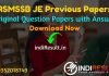 RSMSSB JE Previous Question Papers -Download RSMSSB JEN Civil, Mechanical, Electrical Previous Year Question Papers pdf. RSMSSB Rajasthan JE Question paper.