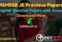 RSMSSB JE Previous Question Papers -Download RSMSSB JEN Civil, Mechanical, Electrical Previous Year Question Papers pdf. RSMSSB Rajasthan JE Question paper.