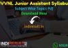 JVVNL Junior Assistant Syllabus 2021 - JVVNL Junior Assistant/Commercial Assistant Syllabus pdf Download & Raj Vidhut Vibhag JVVNL JA Syllabus Exam Pattern.