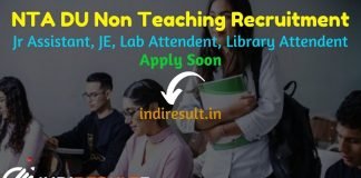 NTA DU Non Teaching Recruitment 2022 -Apply NTA DU 1145 Junior Assistant, Assistant, Stenographer, JE, Lab Attendant, Library Attendant Vacancy, Salary.