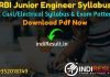 RBI JE Syllabus 2021 - Download RBI JE Civil/Electrical Syllabus pdf in Hindi/English. Download RBI Junior Engineer Syllabus pdf,RBI JE Recruitment Syllabus