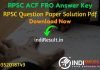 RPSC ACF FRO Answer Key 2021 - Download RPSC Forest Range Officer, ACF Answer Key pdf & RPSC ACF Answer Key with Question Paper. Answer key of RPSC ACF FRO