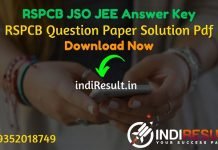RSPCB JSO JEE Answer Key 2021 - Rajasthan RSPCB JEE JSO Answer Key pdf & RSPCB Answer Key will be published on website environment.rajasthan.gov.in