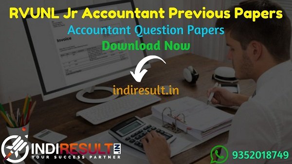RVUNL Junior Accountant Previous Question Papers - Rajasthan RVUNL Junior Accountant Previous Year Question Papers pdf. JVVNL Avvnl Jr Accountant Old Paper