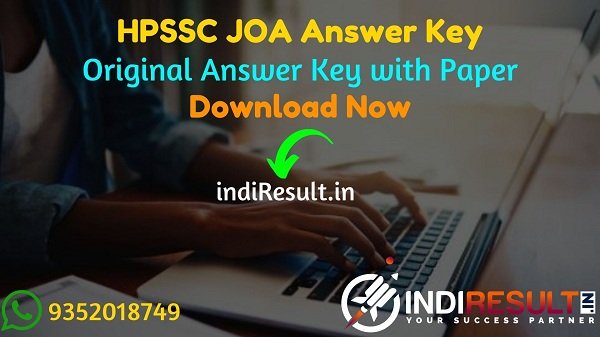 HPSSC JOA Answer Key 2021 - Download HPSSSB JOA Answer Key pdf. Get official answer key of HPSSC JOA exam & HP JOA IT Paper Solution www.hpsssb.hp.gov.in