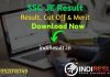 SSC JE Result 2021 - Download Staff Selection Commission SSC JE Tier 1 Result, Cut off & Merit List 2021. The Result Date Of SSC JE Exam is 04 May 2021.