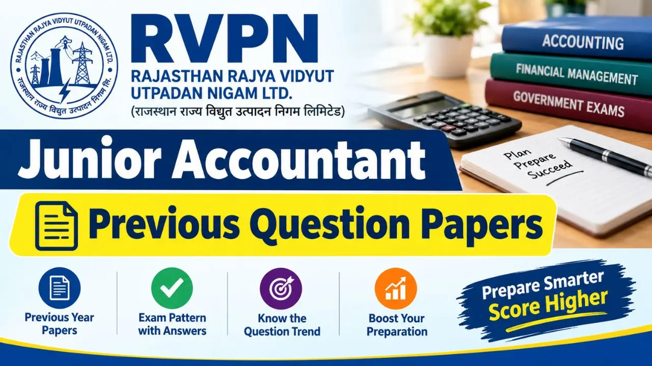 RVUNL Junior Accountant Previous Question Papers Pdf Download Original Old Paper with Solution