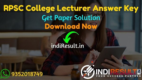 RPSC College Lecturer Answer Key 2021 - Download RPSC College Lecturer GK Paper Answer Key & RPSC College Lecturer Subject Wise Question Paper Solution Pdf.