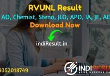 RVUNL Results 2021 –Download RVUNL AEN, PO, Steno, JLO, Chemist Result, Cut Off. RVUNL Steno, JLO, Chemist Result. Result date of RVUNL Exam is 28 September
