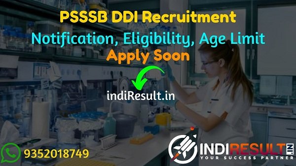 PSSSB DDI Recruitment 2021 -Apply online PSSSB released 25 Dairy Development Inspector Vacancy Notification, Eligibility, Age Limit, Salary, Qualification.