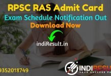 RPSC RAS Admit Card 2021 – Download Rajasthan RAS Pre Admit Card. Rajasthan Public Service Commission RPSC published RAS Admit Card at rpsc.rajasthan.gov.in
