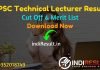 RPSC Technical Lecturer Result 2021 -Download RPSC Technical Education Dept. Result, Cut off. The Result Date Of RPSC Tech Lecturer Exam is 29 November 2021