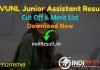 RVUNL Junior Assistant Result 2021 -Download JVVNL RVPN AVVNL Jr Assistant Result, Cut Off, Merit. Result date of RVUNL Junior Assistant is 24 December 2021