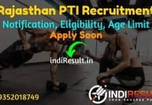 Rajasthan PTI Recruitment 2021 -Apply Online RSMSSB 922 Physical Training Instructor Vacancy Notification, Salary, Eligibility, Age Limit, Qualification.
