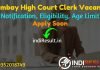 Bombay High Court Clerk Recruitment 2022 -Apply Online Bombay High Court BHC 247 Clerk Vacancy Notification, Eligibility, Age Limit, Salary, Last Date.