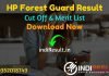 HP Forest Guard Result 2021 –Download HP Forest Guard Written Test Result, Cut Off & Merit List. The Result date of HP Forest Guard is 05 December 2021.