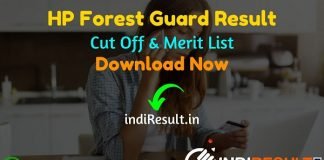 HP Forest Guard Result 2021 –Download HP Forest Guard Written Test Result, Cut Off & Merit List. The Result date of HP Forest Guard is 05 December 2021.