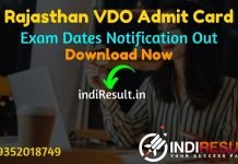 Rajasthan Gram Sevak Admit Card 2021 -Download RSMSSB VDO Admit Card. As Per Notification Gram Sevak Hall Ticket to be released on 27, 28 December 2021.