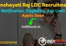Rajasthan Panchayati Raj LDC Recruitment 2022 -Apply Panchayati Rajasthan 4191 LDC Jr Clerk Vacancy Notification, Salary, Eligibility, Age Limit, Last Date.