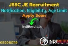 JSSC JE Recruitment 2022 -Apply JSSC 285 JE Civil Mechanical Electrical Vacancy Notification, Eligibility, Salary, Age Limit, Qualification, Last Date.