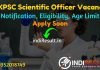 UKPSC Scientific Officer Recruitment 2022 -Apply UKPSC Scientific Officer Vacancy Notification, Eligibility, Age Limit, Salary, Qualification, Last Date.