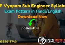 MP Vyapam Sub Engineer Syllabus 2022 -MPPEB Sub Engineer Syllabus Pdf Download in Hindi/English. MP Sub Engineer Civil, Mechanical, Electrical Syllabus Pdf.