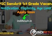 RPSC Sanskrit Shiksha Vibhag 1st Grade Teacher Recruitment 2022 -Apply Rajasthan Sanskrit Department School Lecturer Vacancy, Eligibility, Age Limit, Salary