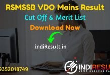 RSMSSB VDO Mains Result 2022-Download Rajasthan Village Davelopment Officer (VDO) Result, Cut off & Merit. Result Date Of RSMSSB VDO Exam is 04 August 2022.