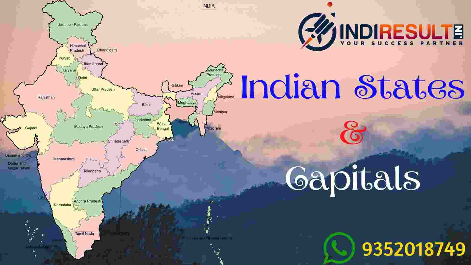 Indian States And Capitals List Of All 28 States 8 Union Territories 