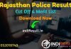 Rajasthan Police Result 2022 -Download Rajasthan Police Result Name wise Cut Off & Merit List Pdf. Result Date Of Rajasthan Police Exam is 24 August 2022.