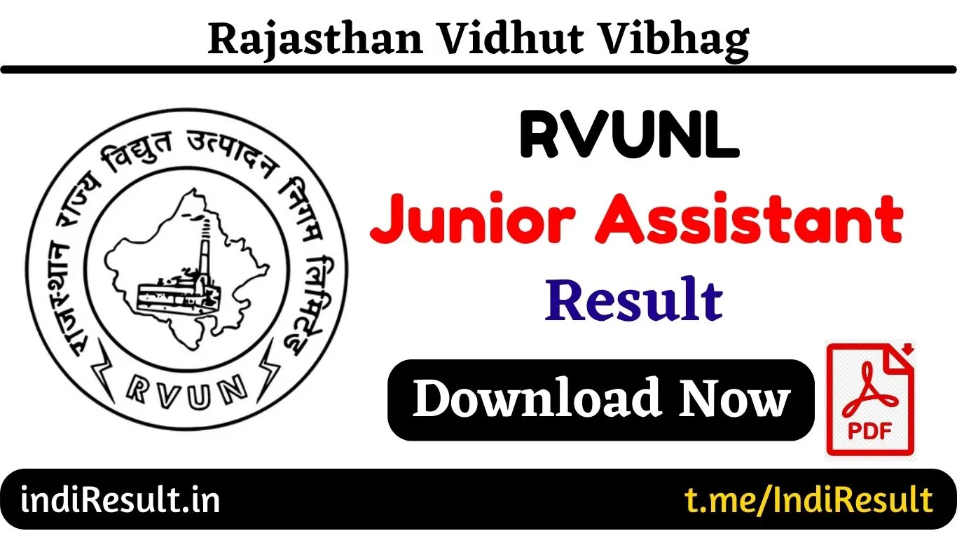 RVUNL Junior Assistant Final Result