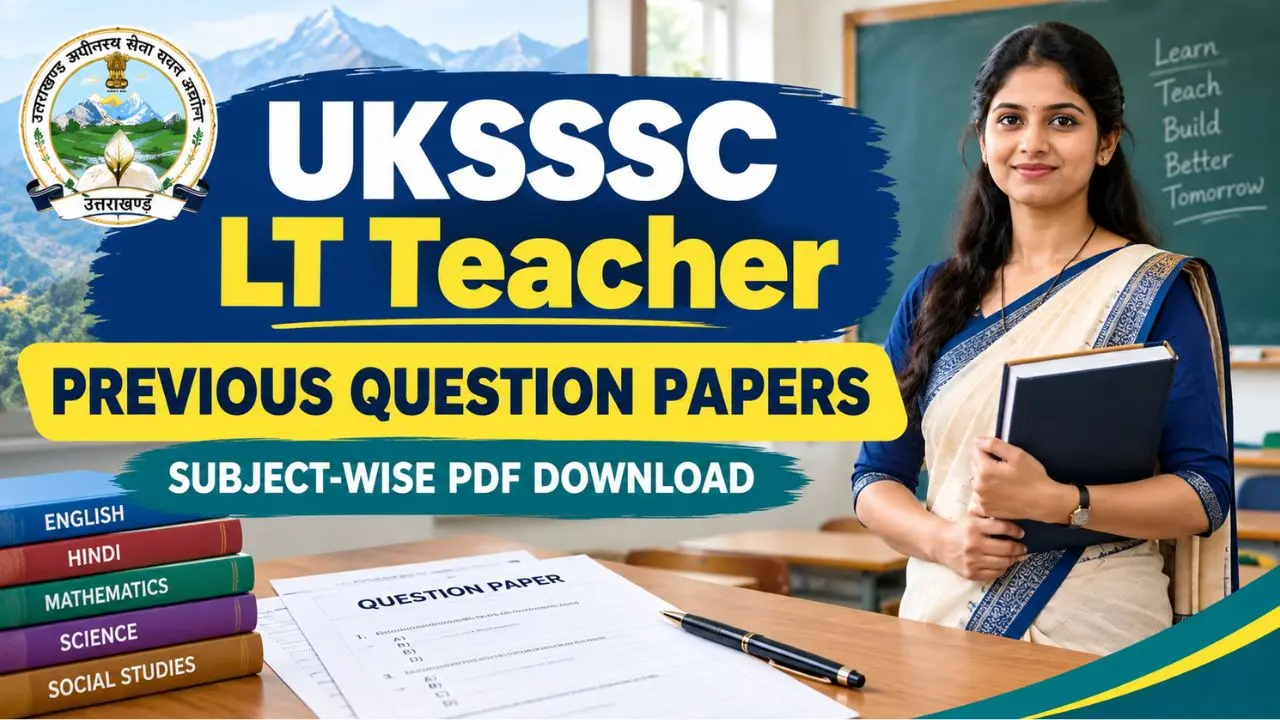 UKSSSC LT Teacher Previous Question Papers Pdf Download Original Old Paper with Solution